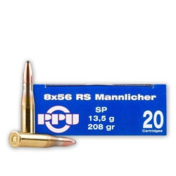 Náboj Kulový PPU 8x56R Mann. SP 208 GR