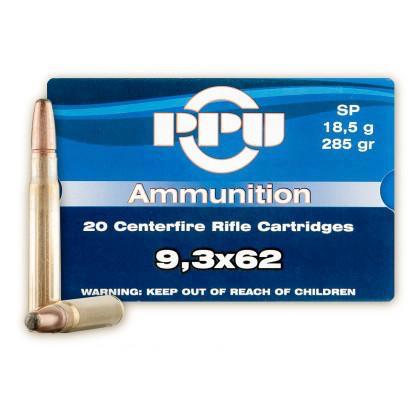 Náboj Kulový PPU 9,3x62 SP 285 GR