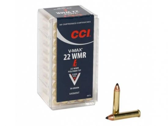 Náboj kulový CCI, 22 WMR, V-MAX, 30 GR