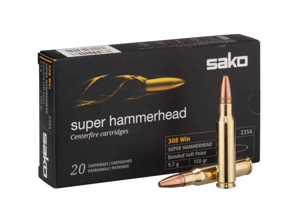 Náboj kulový SAKO 308 Win., Super Hammerhead 9,7g