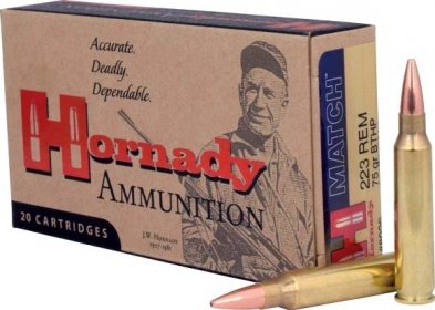 Náboj kulový HORNADY Match, 223 Rem., BTHP 68 GR