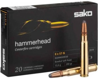 Náboj kulový SAKO 8x57 IS, Hammerhead 13 g